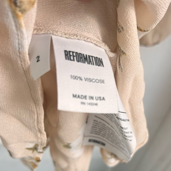 Reformation Pink Floral Feminine Romantic Mini Dress $228 Size 2 - Picture 3 of 4